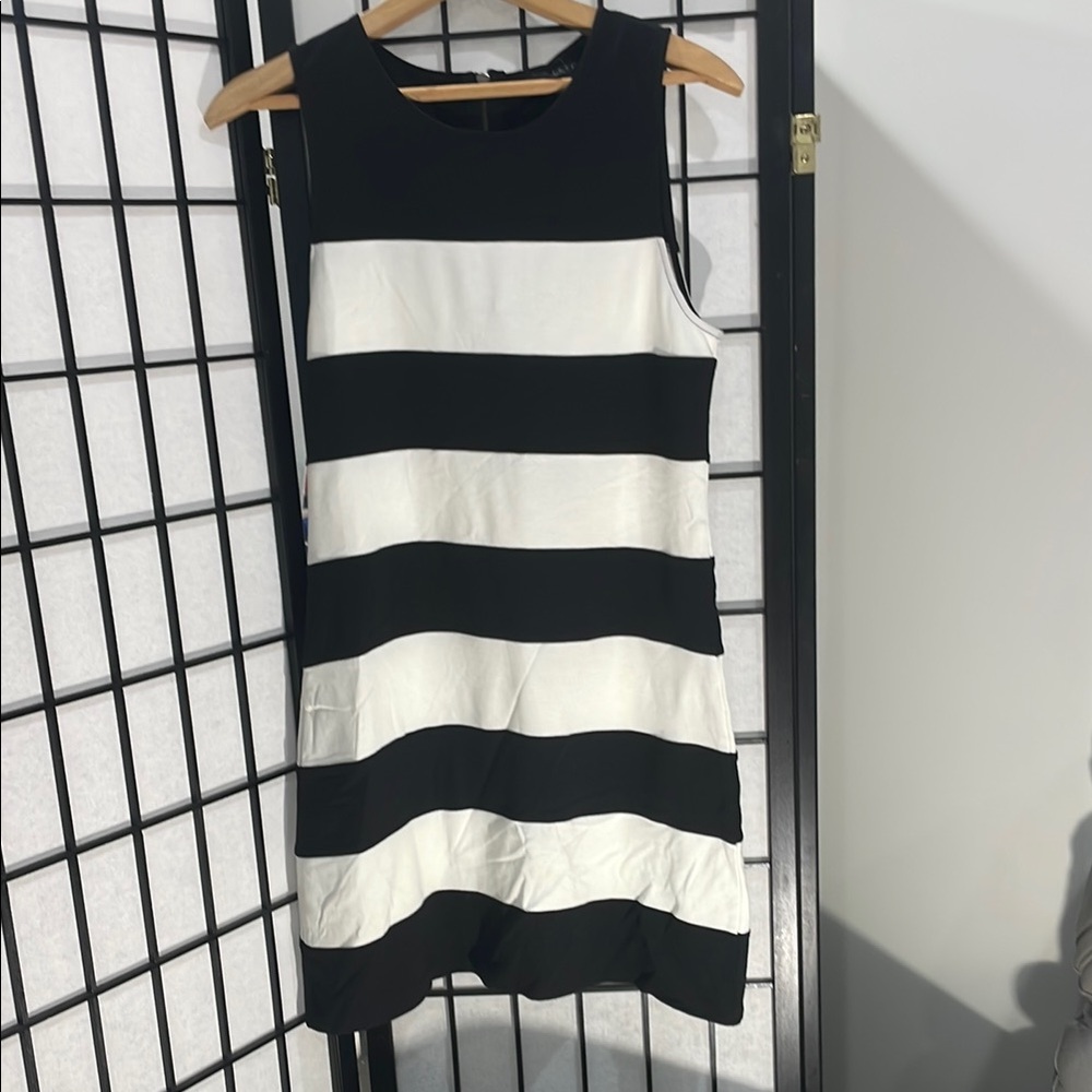 Black and White Striped Dress